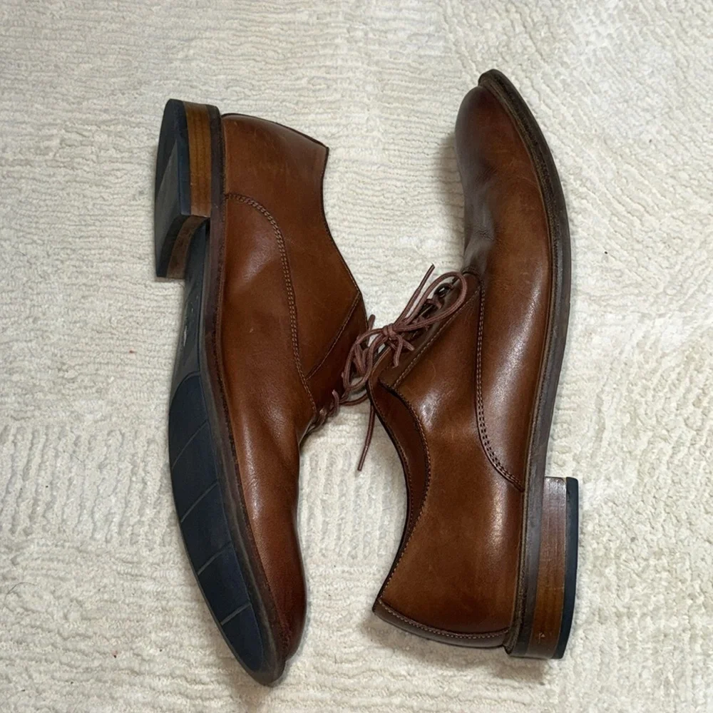 Vince Camuto‎ Lawson Oxford cognac brown lace up men’s shoes Sz 13